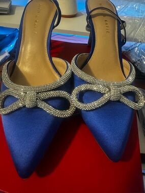 Kelly & Katie Chic Blue Satin Heels